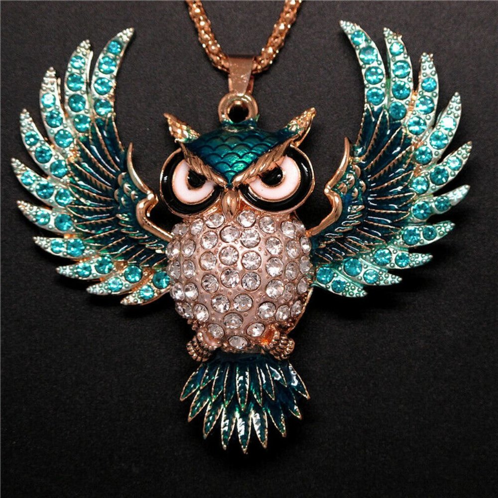 Whimsical Wing Owl Necklace
